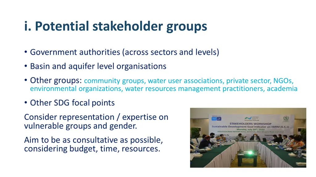 i potential stakeholder groups