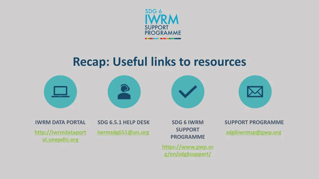 recap useful links to resources