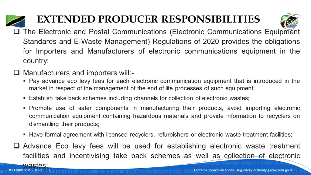 extended producer responsibilities the electronic