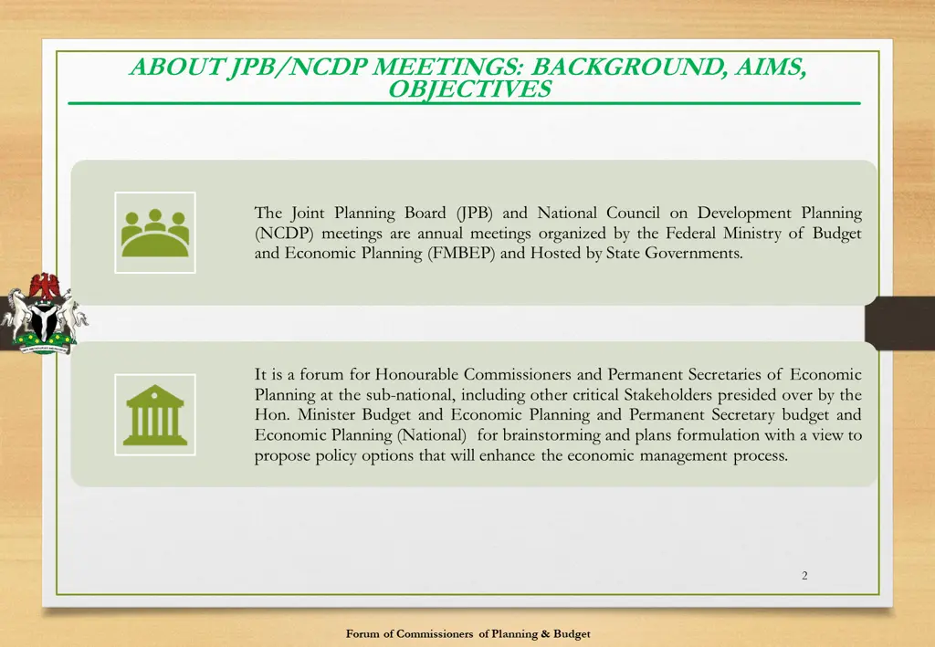 about jpb ncdp meetings background aims objectives