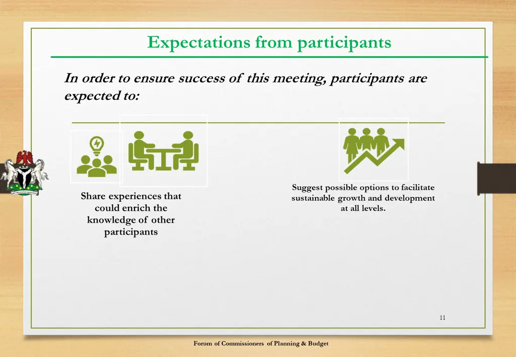 expectations from participants