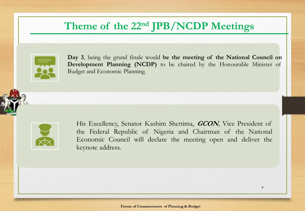 theme of the 22 nd jpb ncdp meetings