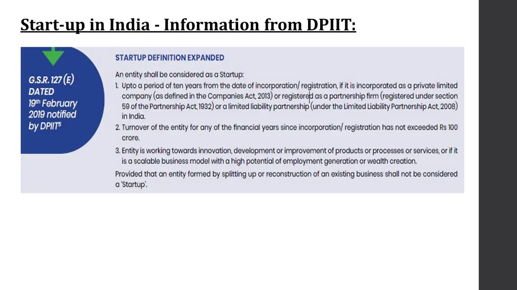 start up in india information from dpiit