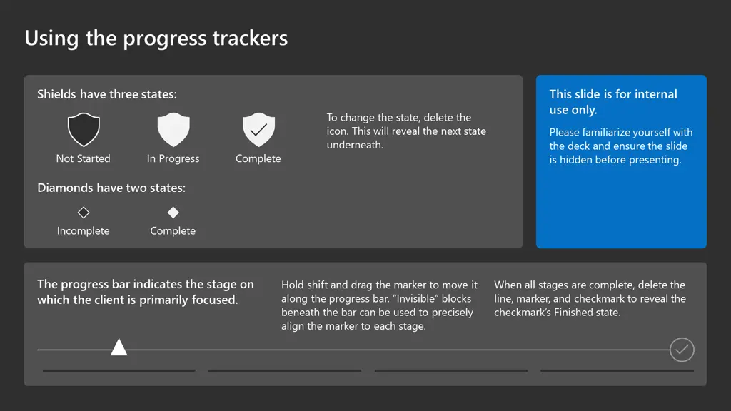 using the progress trackers