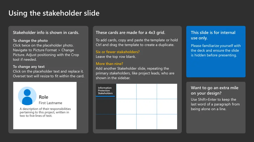 using the stakeholder slide