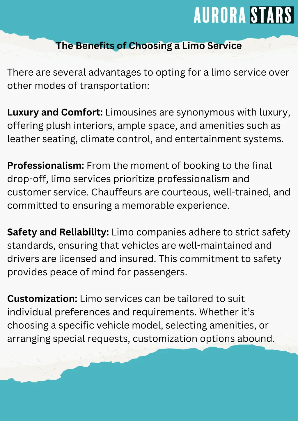 the benefits of choosing a limo service