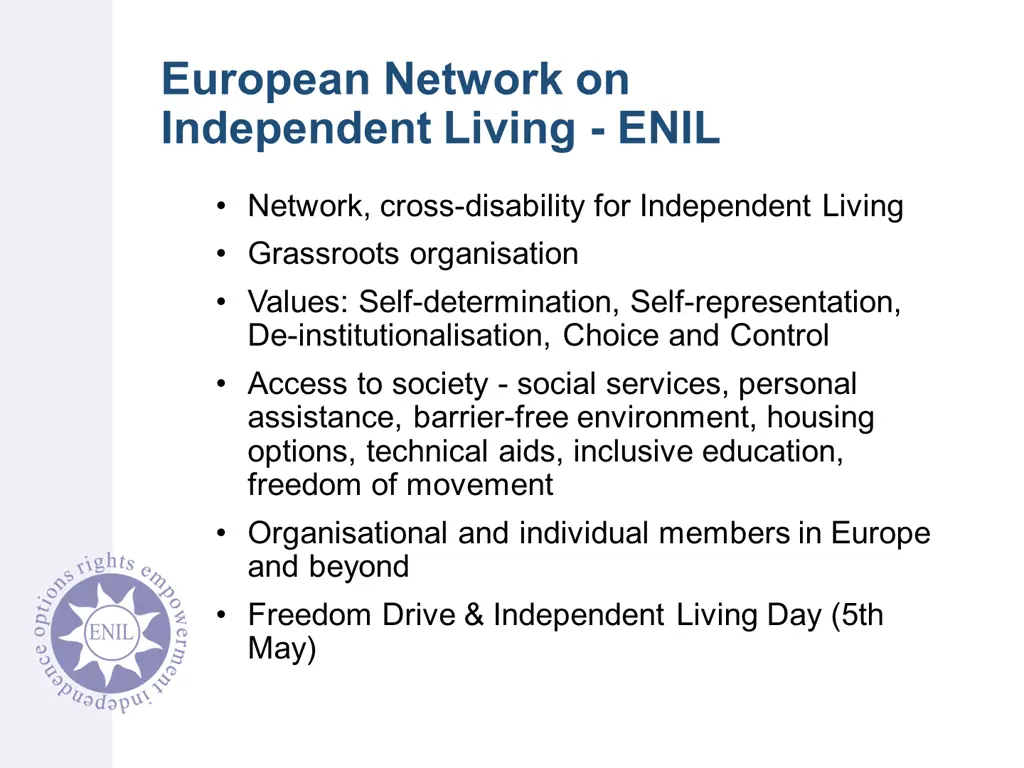 european network on independent living enil