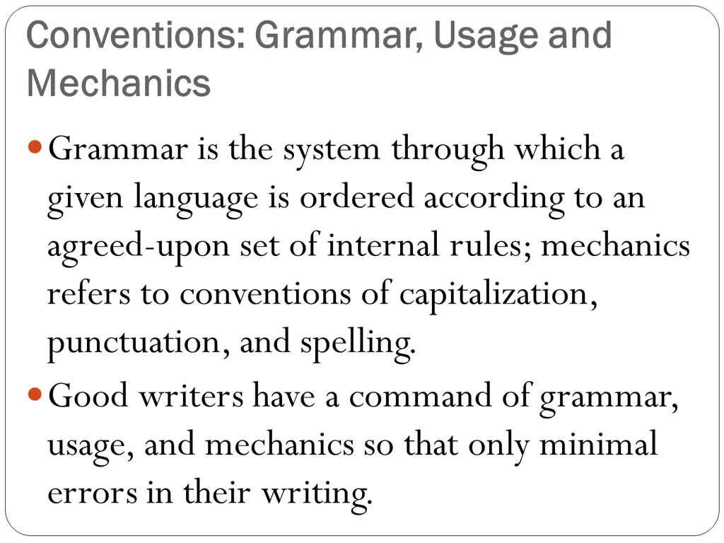 conventions grammar usage and conventions grammar