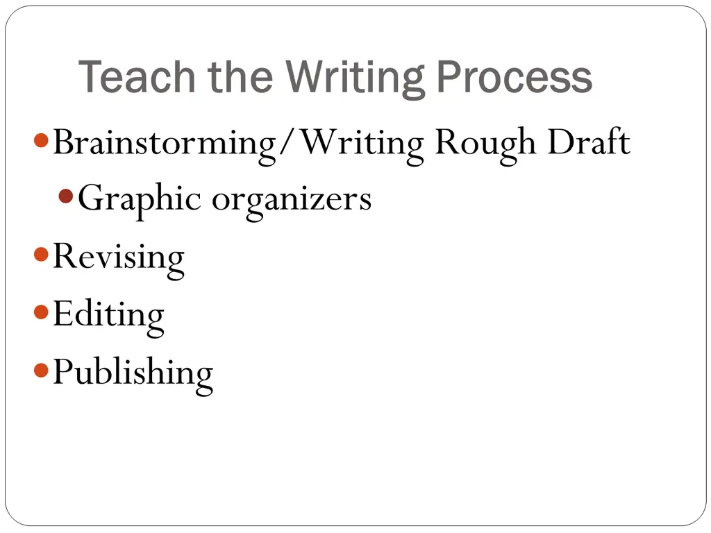 teach the writing process teach the writing