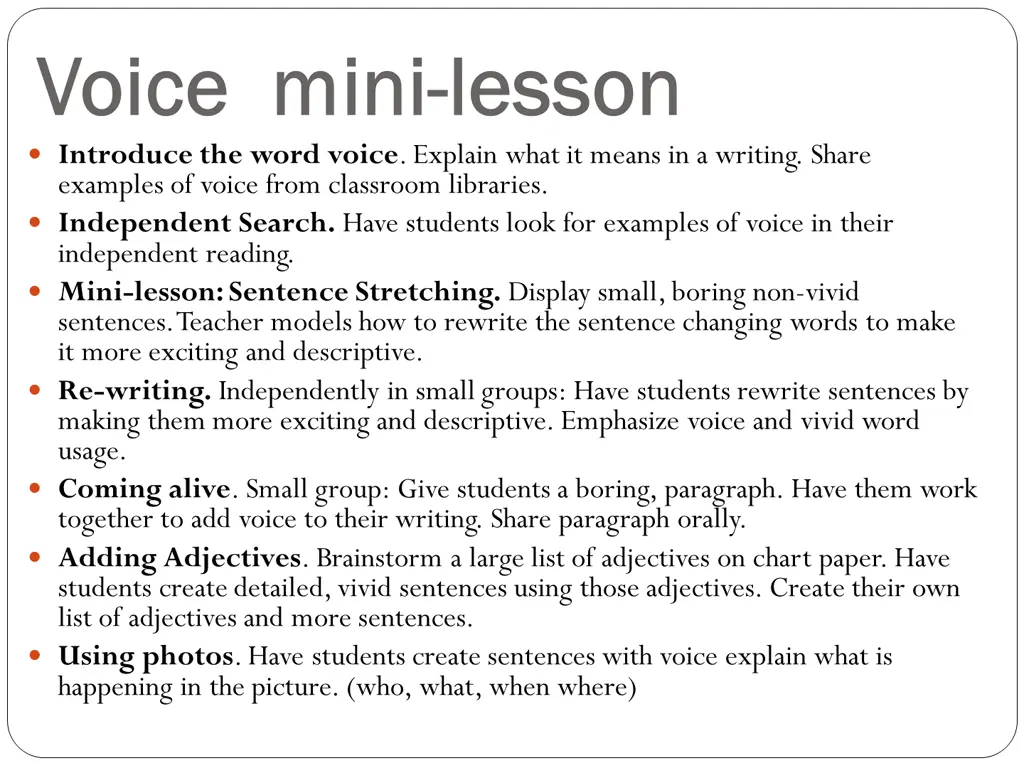 voice mini voice mini lesson introduce the word