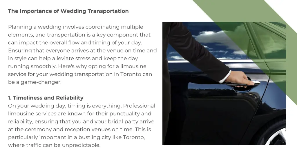 the importance of wedding transportation