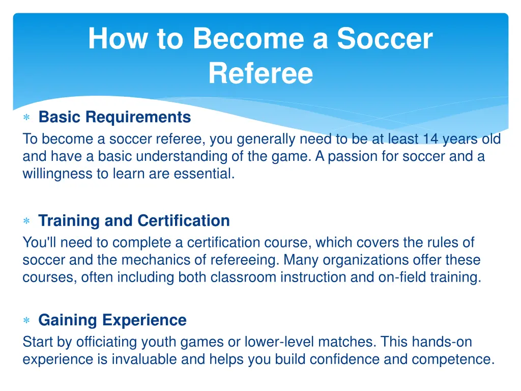 how to become a soccer referee