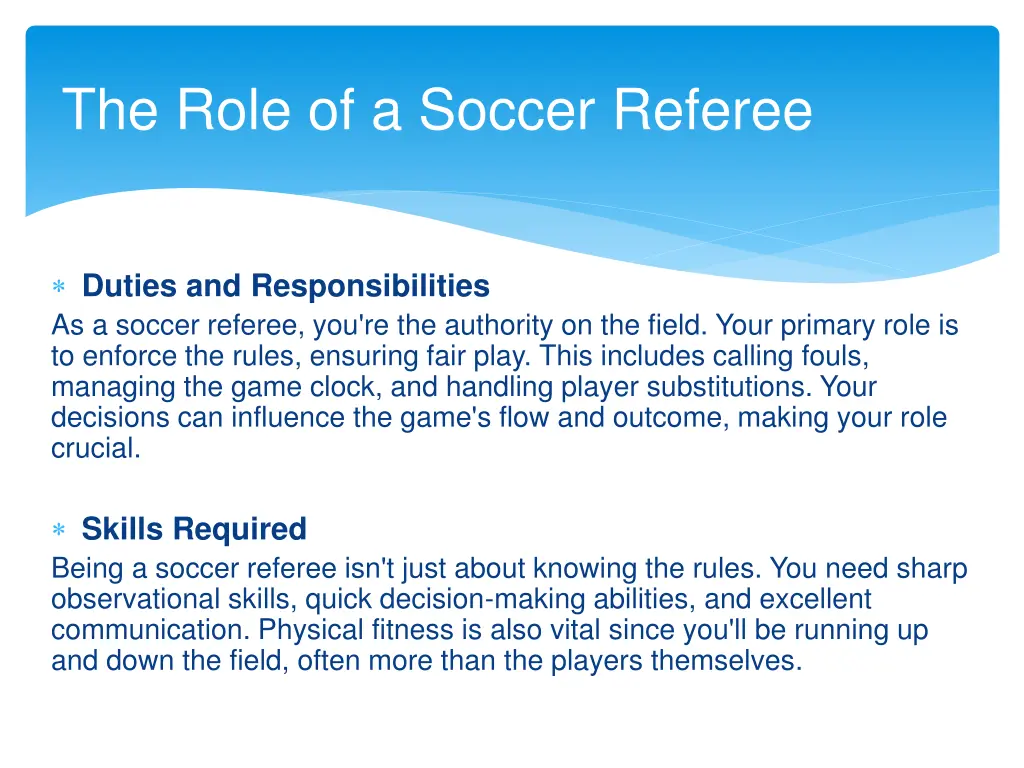 the role of a soccer referee