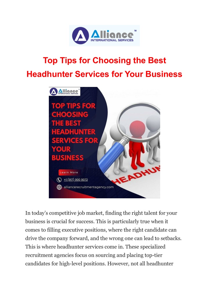 top tips for choosing the best headhunter