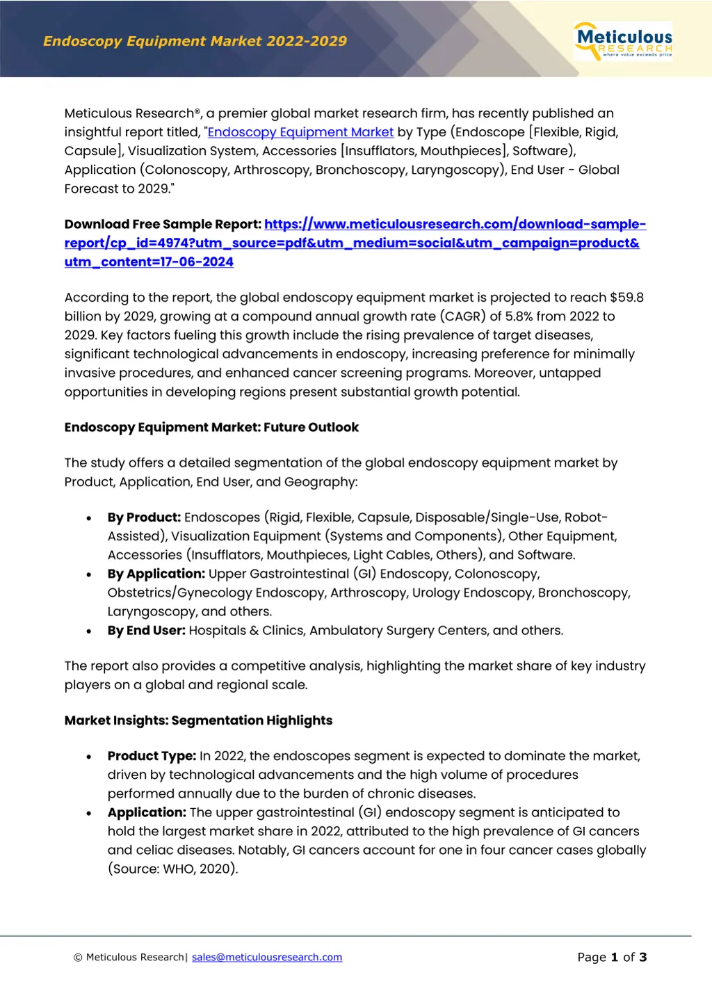 endoscopy equipment market 2022 2029