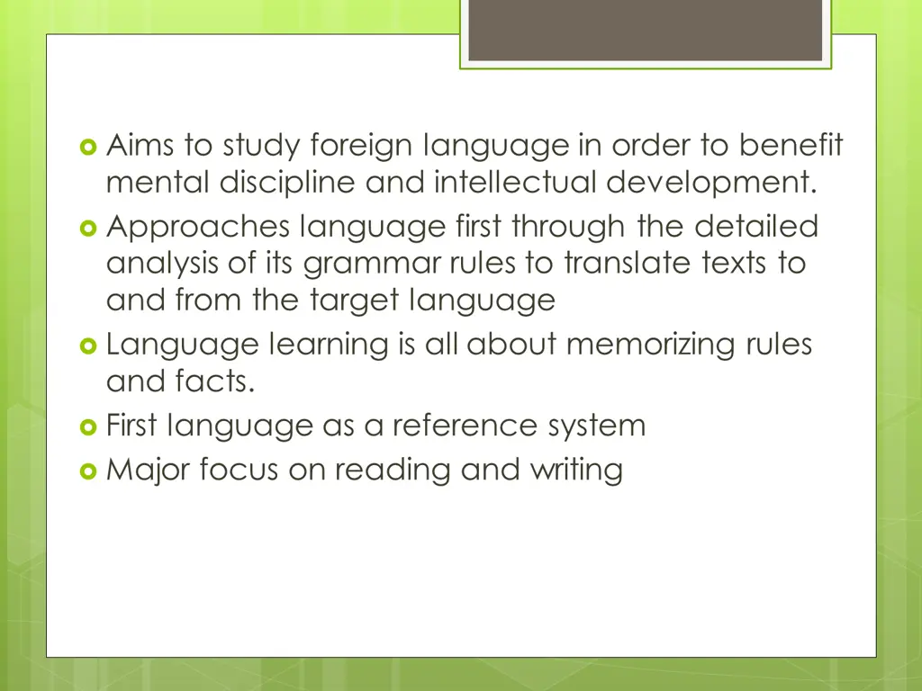 aims to study foreign language in order