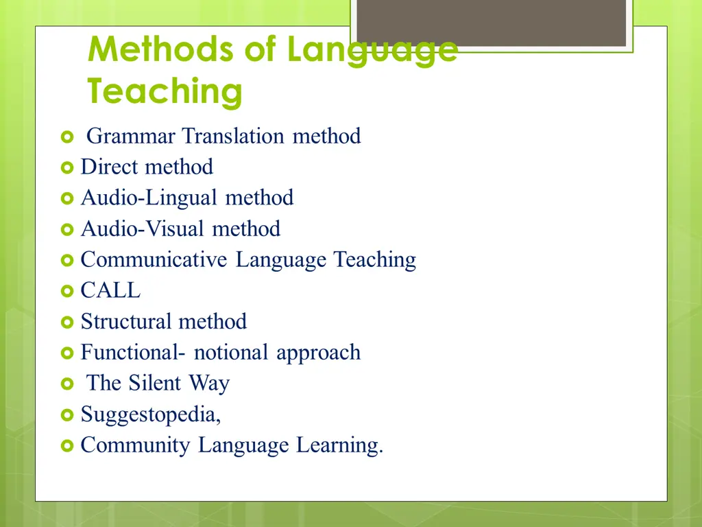 methods of language teaching