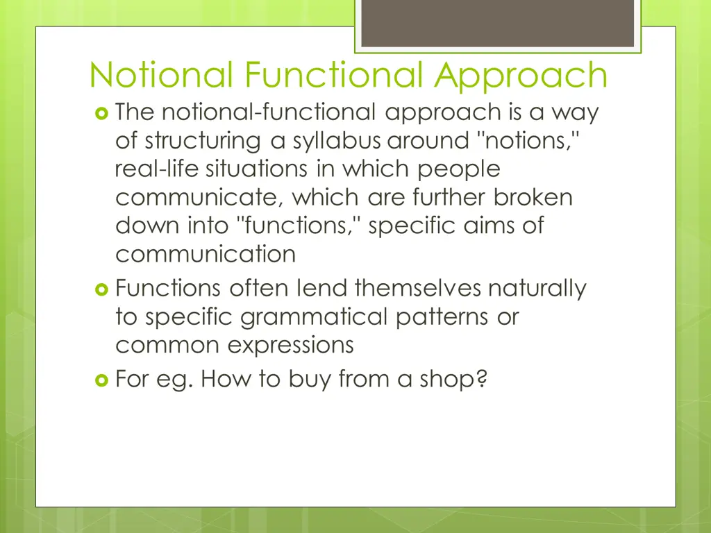 notional functional approach the notional