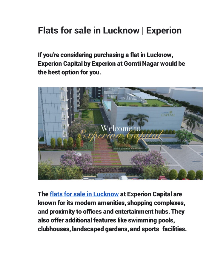 flats for sale in lucknow experion