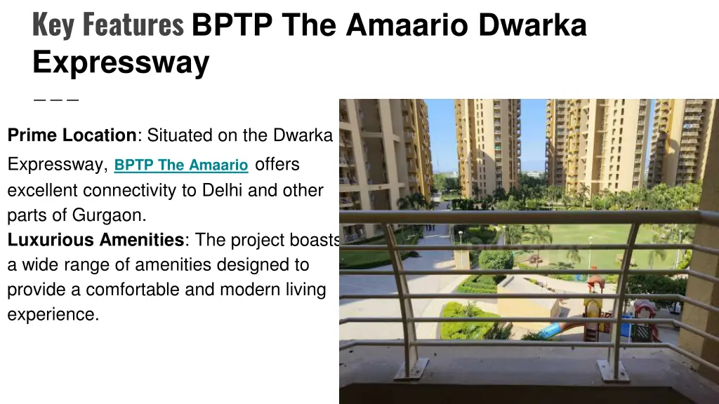 key features bptp the amaario dwarka expressway