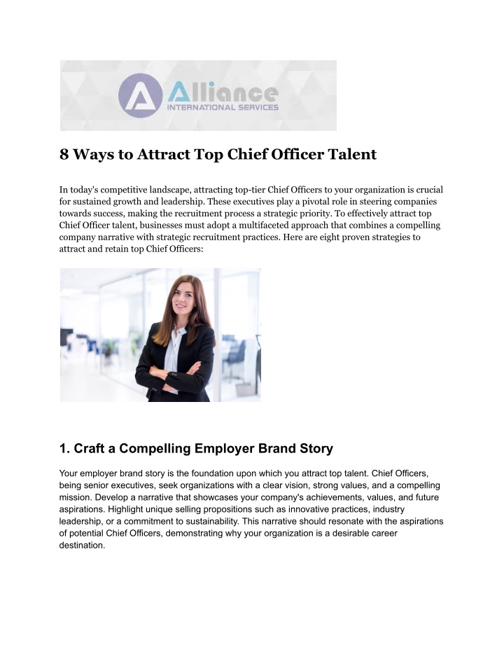 8 ways to attract top chief officer talent