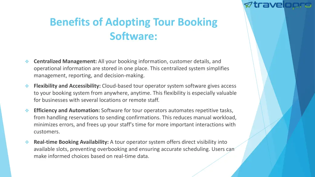 benefits of adopting tour booking software