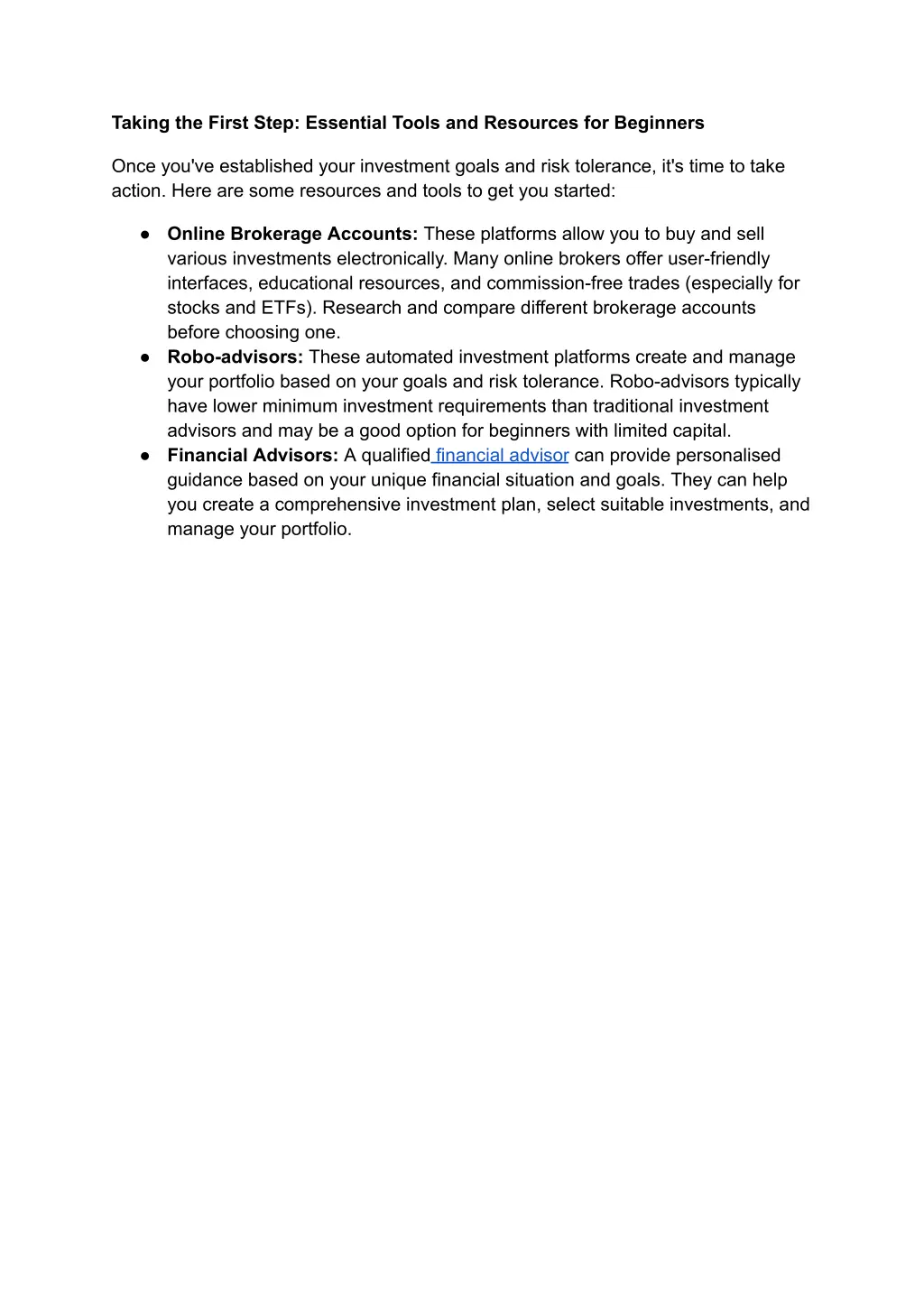 taking the first step essential tools