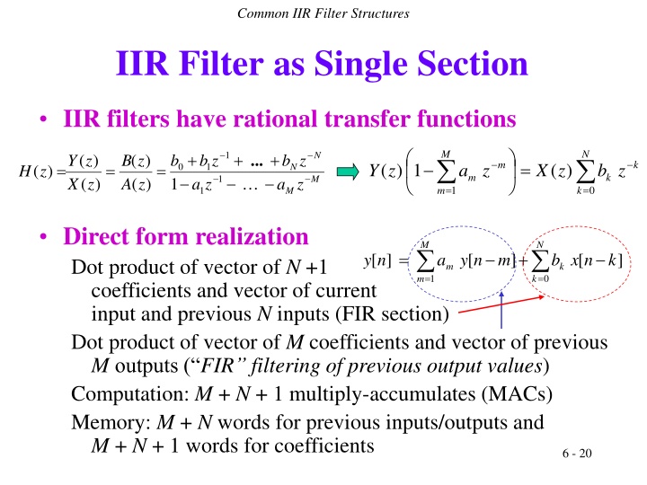 common iir filter structures