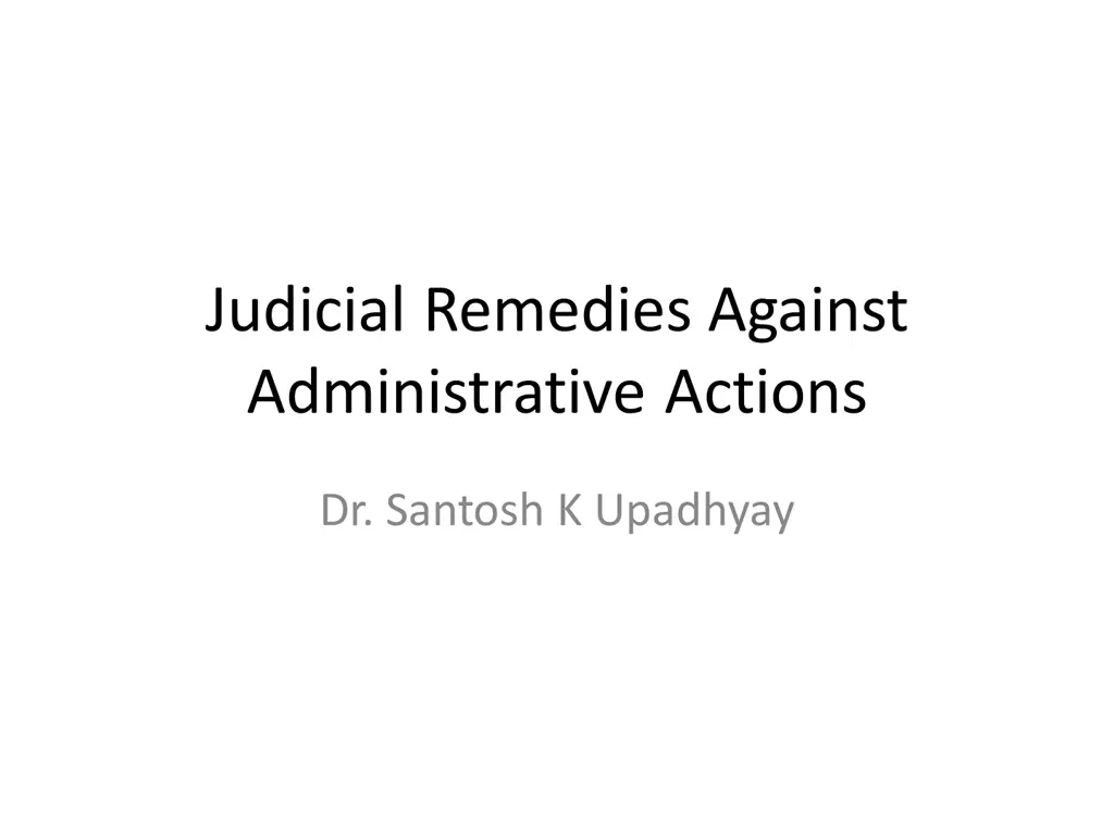 judicial remedies against administrative actions