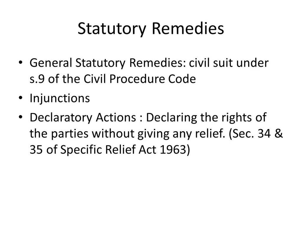 statutory remedies
