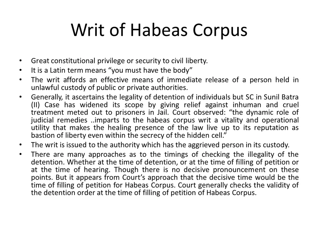writ of habeas corpus