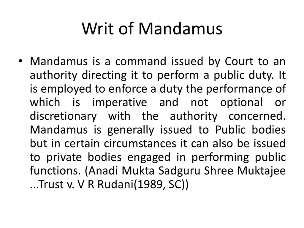 writ of mandamus