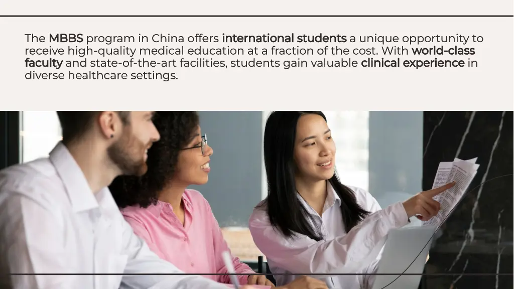 the mbbs program in china offers international