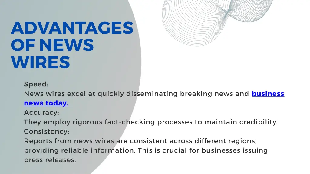 advantages of news wires