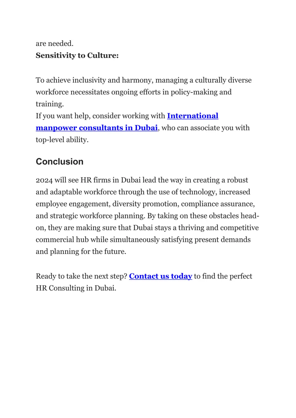 are needed sensitivity to culture