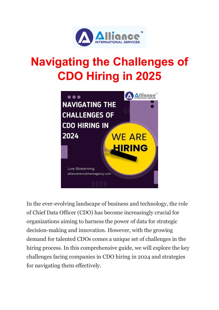 navigating the challenges of cdo hiring in 2025