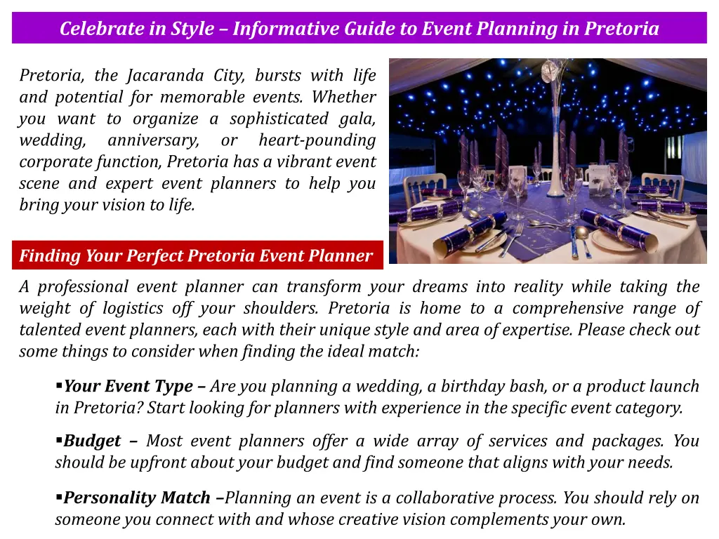 celebrate in style informative guide to event