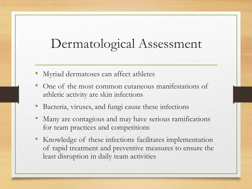 dermatological assessment