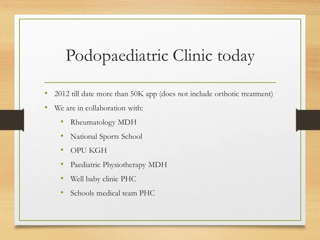 podopaediatric clinic today