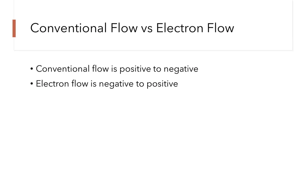 conventional flow vs electron flow