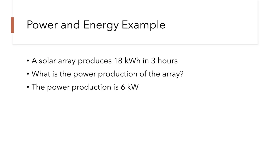 power and energy example