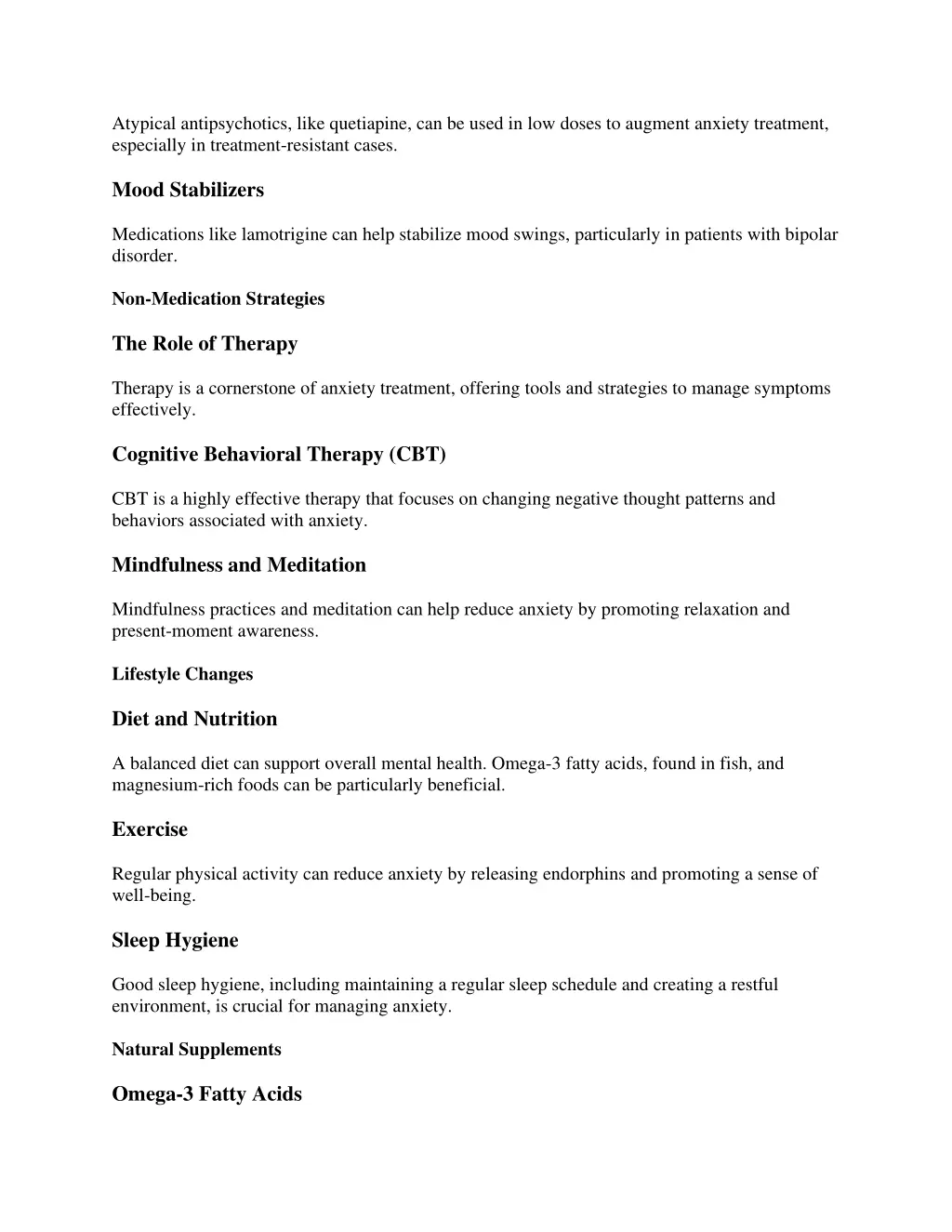 atypical antipsychotics like quetiapine