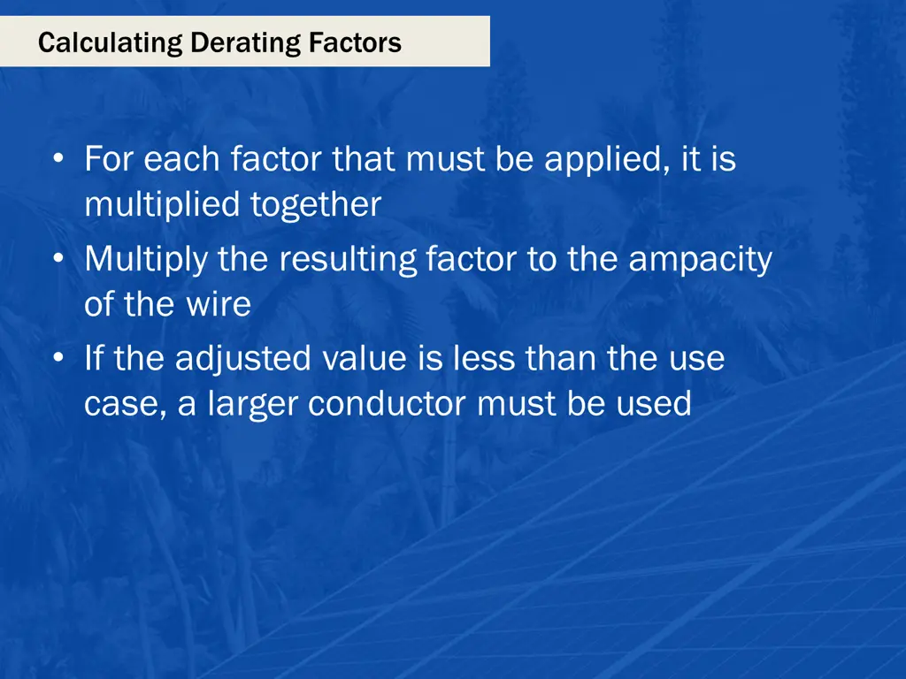 calculating derating factors