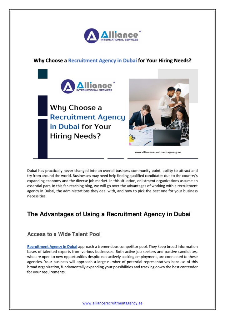 why choose a recruitment agency in dubai for your