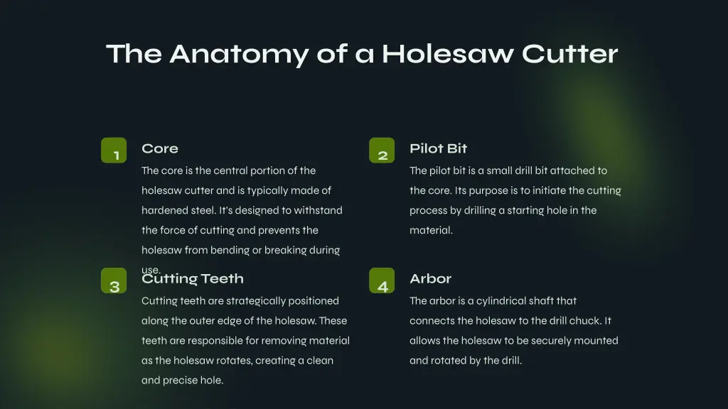 the anatomy of a holesaw cutter