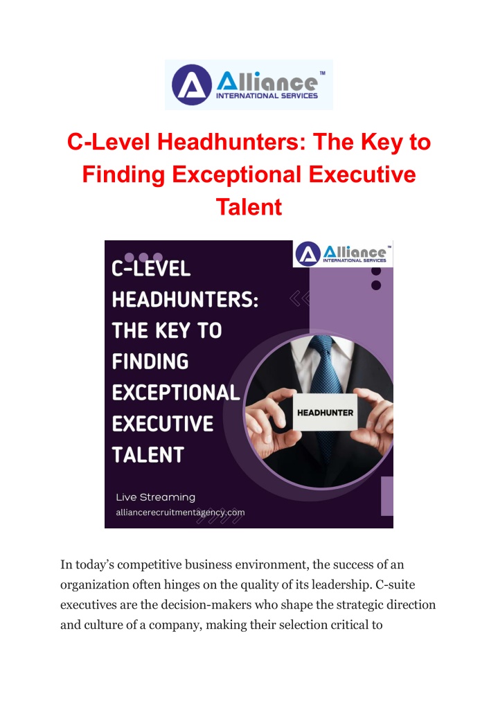 c level headhunters the key to finding