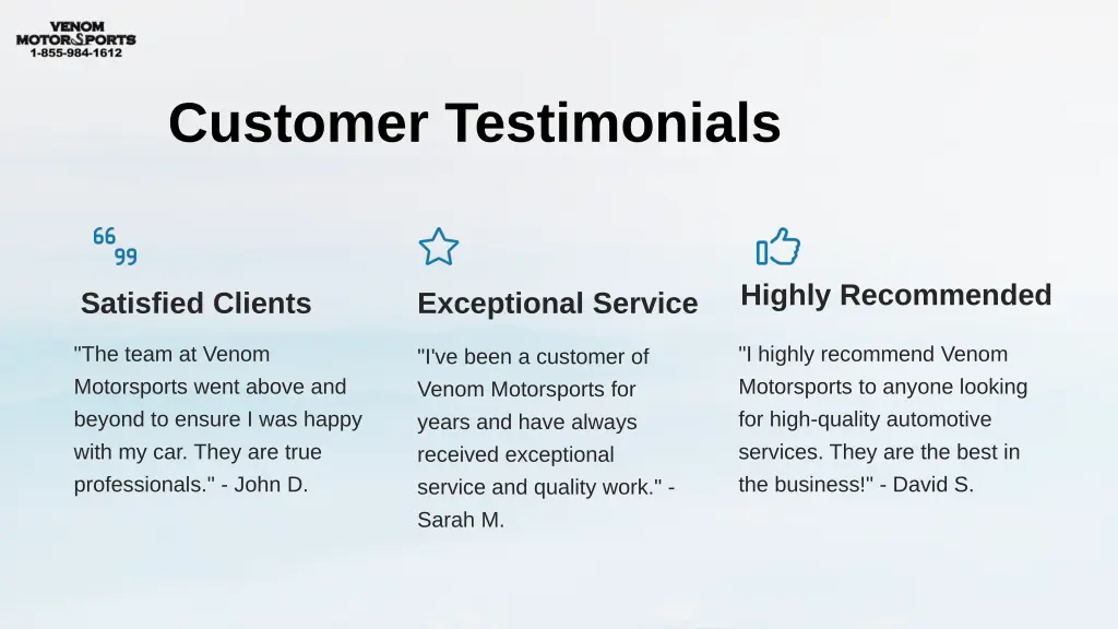 customer testimonials