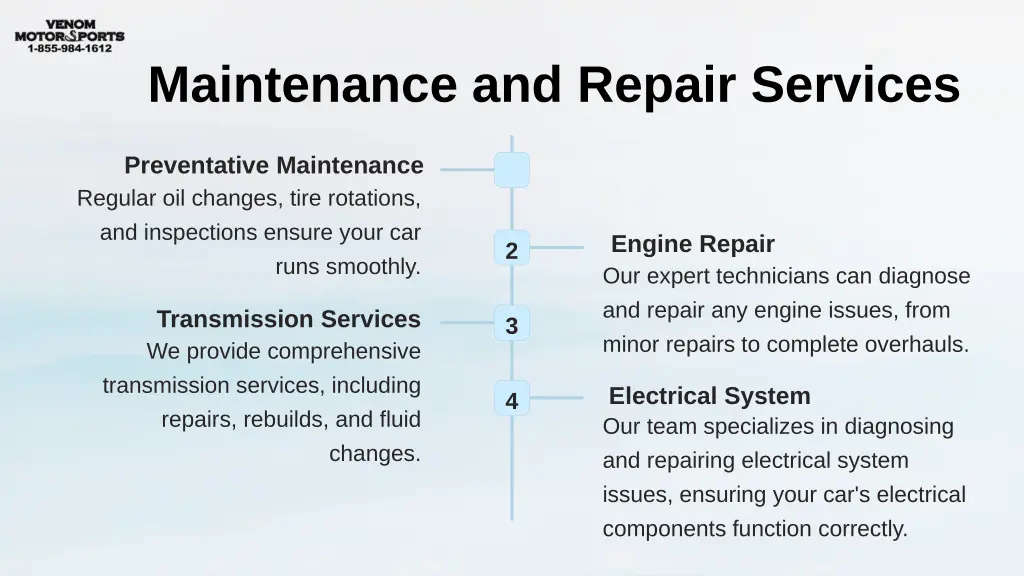 maintenance and repair services