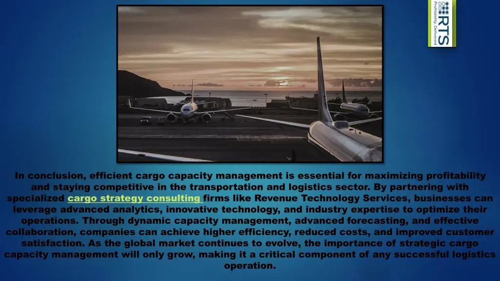 in conclusion efficient cargo capacity management