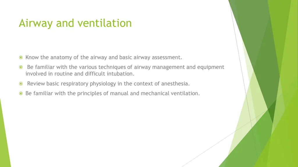 airway and ventilation